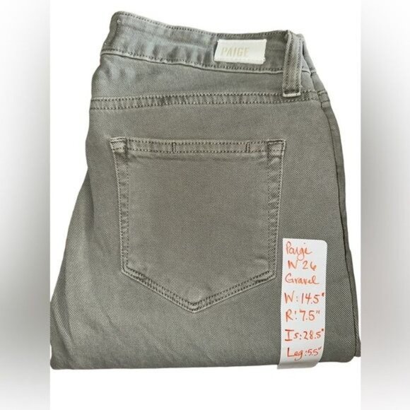 Paige Jeans Womens 26 Green Vintage Faded Gravel Denim Verdugo Mid Rise Ankle - Picture 12 of 12
